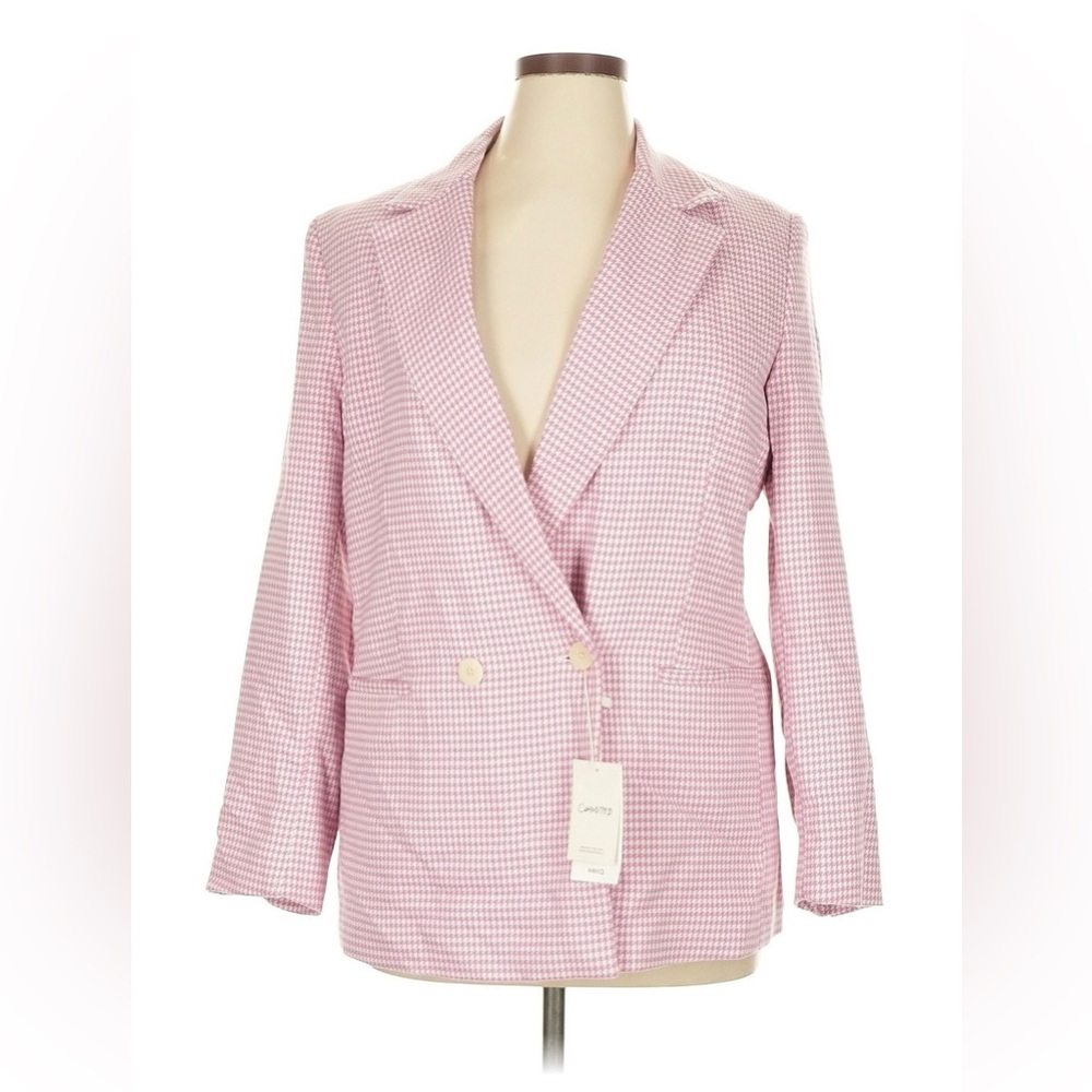 💋 Mango Pink Checkered Blazer